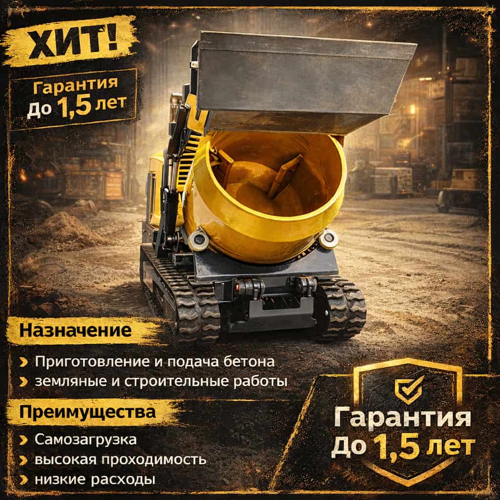 Самозагружающая мини-бетономешалка-погрузчик YHMG