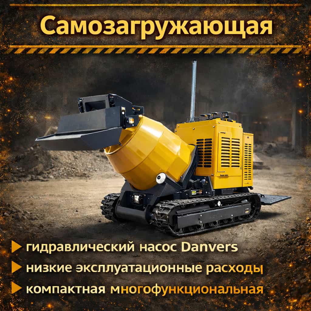 Самозагружающая мини-бетономешалка-погрузчик YHMG