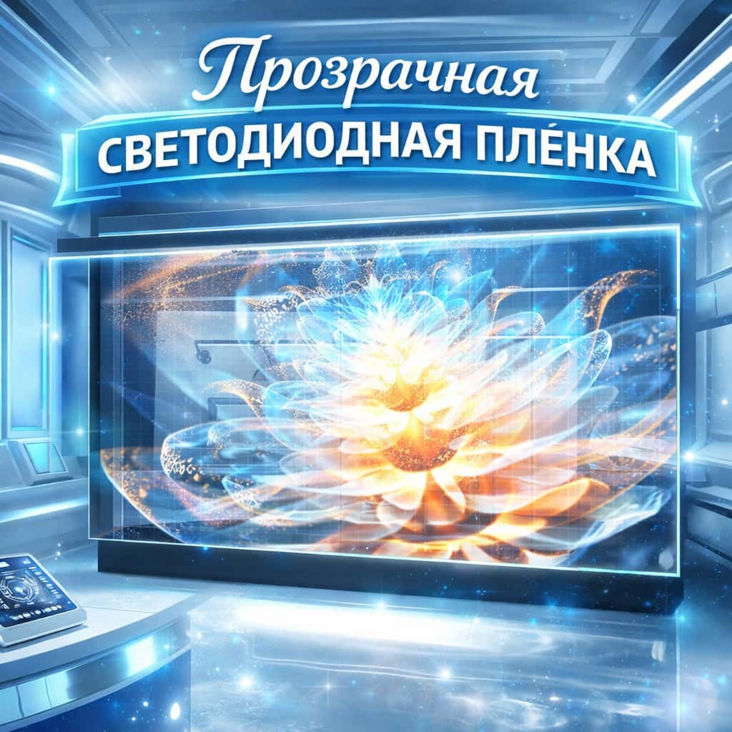 Прозрачная светодиодная плёнка для витрин