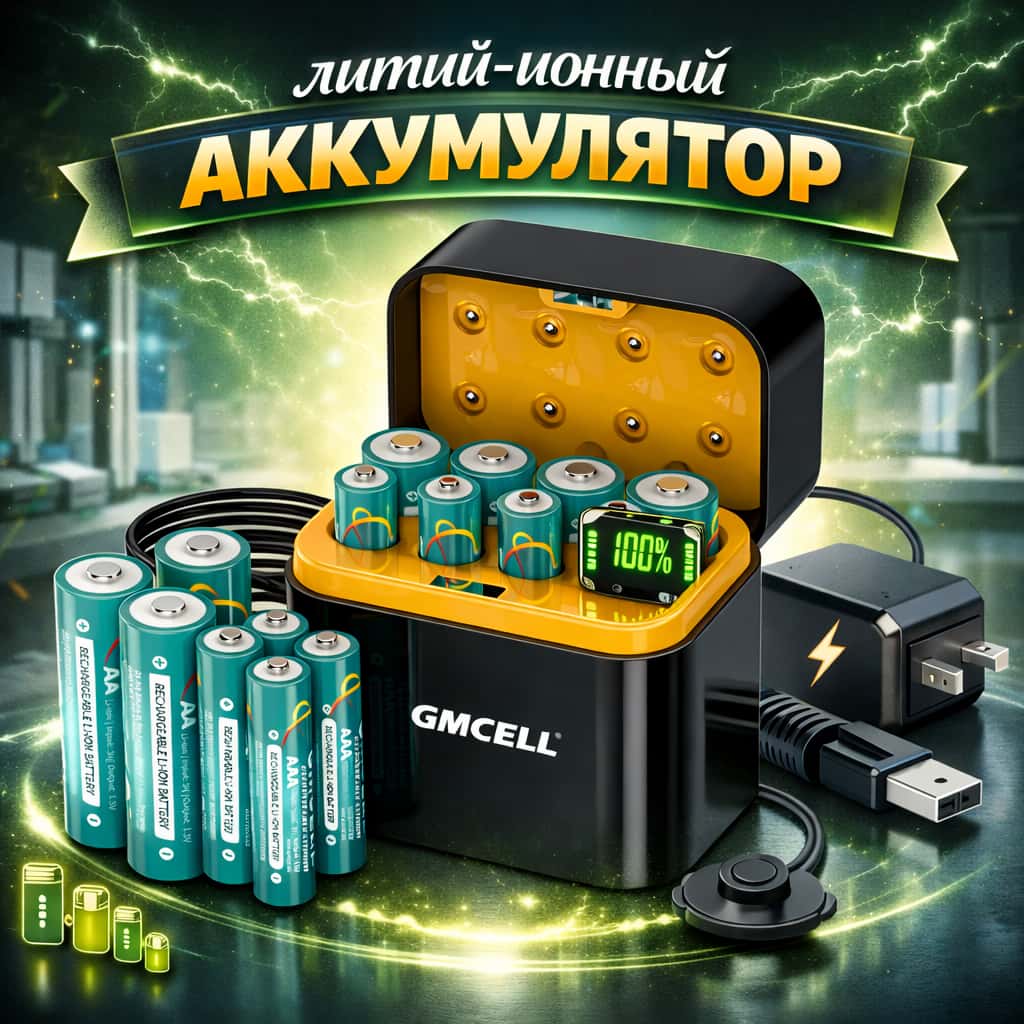 Зарядное устройство GMCELL для аккумуляторов AA и AAA